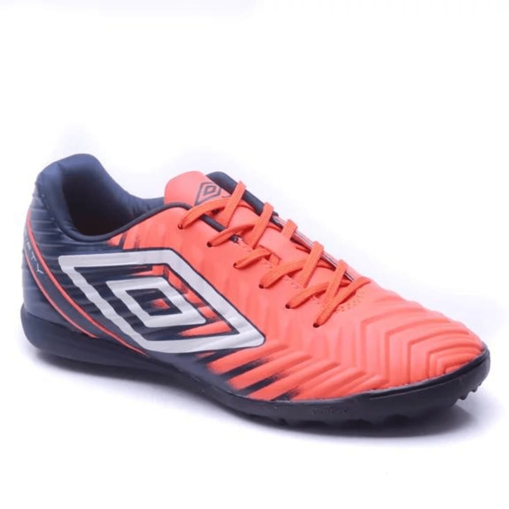 Chuteira Umbro Fifty V Society Masculina Laranja Marinho Branco