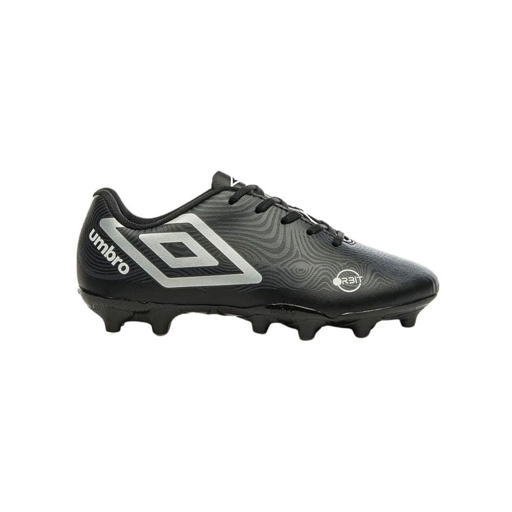 Chuteira Umbro Orbit Jr Campo Infantil Preto Cinza Branco