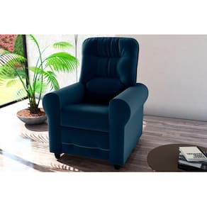 Poltrona Reclinável MX24 Clio Veludo Azul E433 - Matrix
