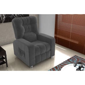 Poltrona Reclínavel MX7 Azera Veludo Cinza E425 - Matrix