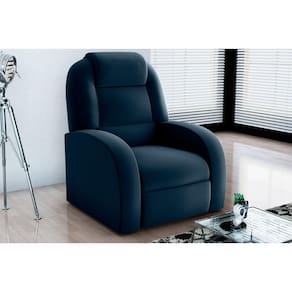 Poltrona Reclinável PMX1 Civic Veludo Azul E433 - Matrix
