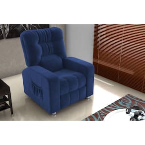 Poltrona Reclínavel MX7 Azera Veludo Azul E433 - Matrix