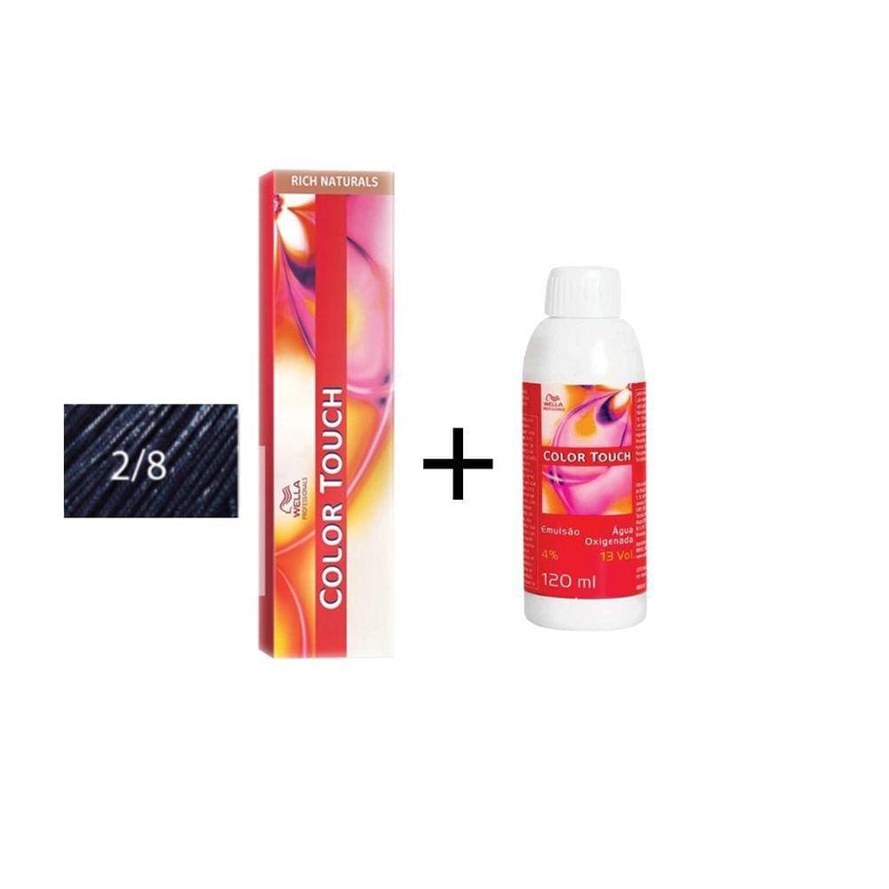 Kit Coloração+Emulsão Color Touch 2.8 Preto Azulado 60G