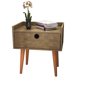 Mesa para Cabeceira com 1 Gaveta e 4 pés Retrô Mobi 50x55cm