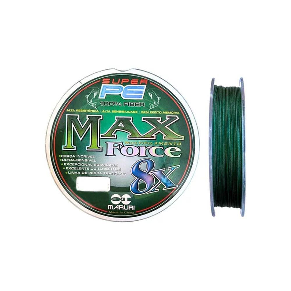 Linha Pesca Maruri Max Force 8X Multifilamento Verde Musgo 300m 0.40mm 55Lbs