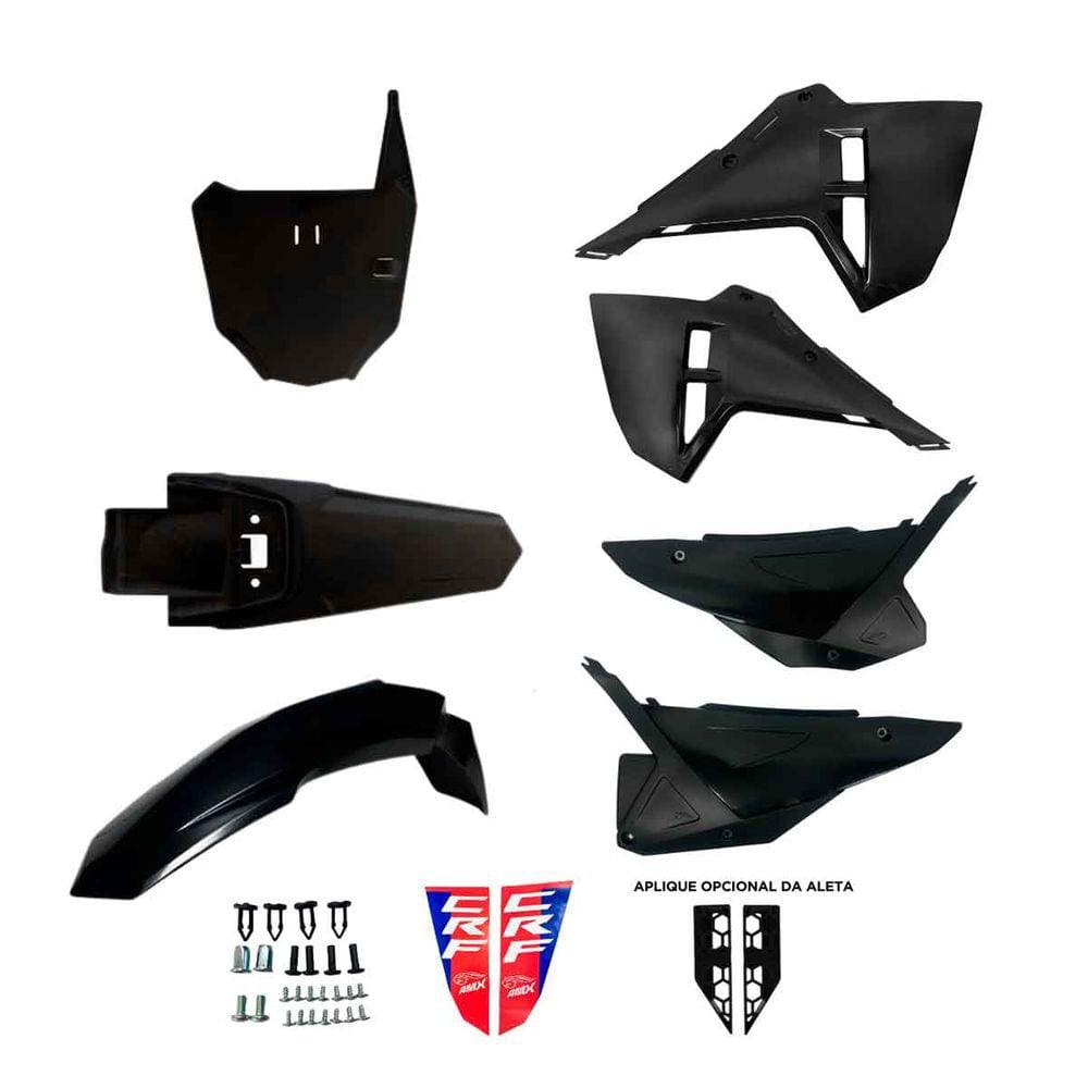 Kit Plástico Amx F25 Crf 230 C/ Number Plate Trilha Motocross