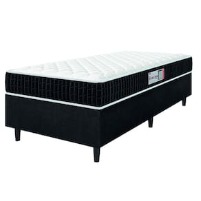 Cama Box Colchão Solteiro Espuma D33 New Millenium 88x188x57cm Preto / Branco Hellen - Suporta até 120kg por Pessoa