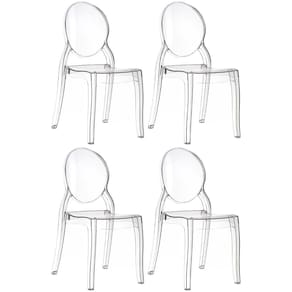 Kit 4 Cadeiras de Jantar Design Ghost Acrílica Transparente