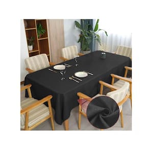 Toalha de mesa 8 Lugares Retangular Linho Rústico Preto