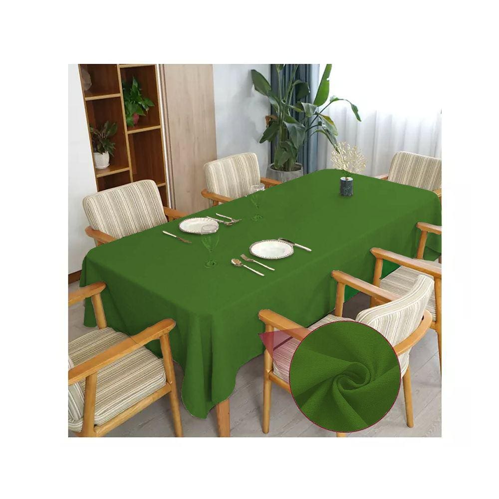 Toalha de mesa 8 Lugares Retangular Linho Rústico Verde