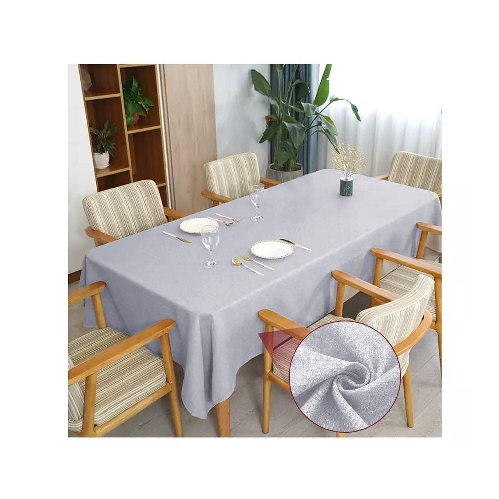 Toalha de mesa 4 Lugares Quadrada Linho Rústico Cinza