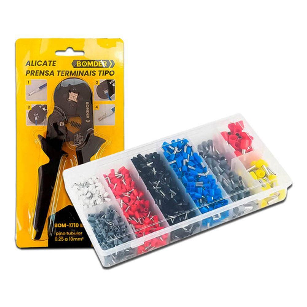 Kit Alicate Crimpar Prensa E Terminais Ilhós 1200 Un.