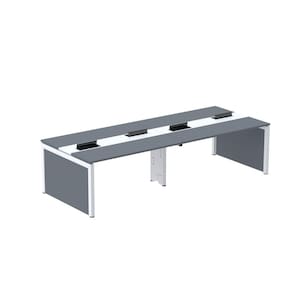 Mesa Plataforma Dupla para 4 Lugares para Coworking 120x120/4p Grafito/Branco