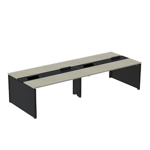 Mesa Plataforma Dupla para 4 Lugares para Coworking 110x120/4p Nogueira Casablanca/Preto