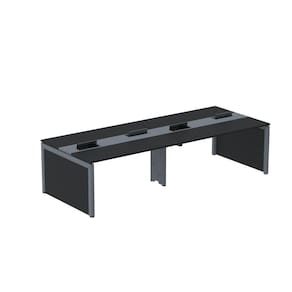 Mesa Plataforma Dupla para 4 Lugares para Coworking 130x120/4p Preto/Grafito