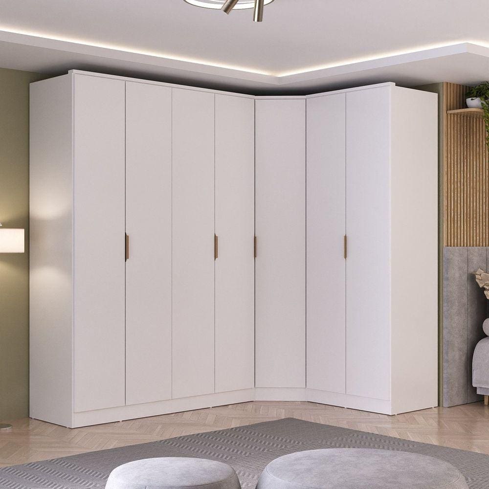 Conjunto Ravi Módulo 4 Portas + Módulo Canto + Módulo 2 Portas Branco