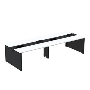 Mesa Plataforma Dupla para 4 Lugares para Coworking 140x120/4p Branco/Preto