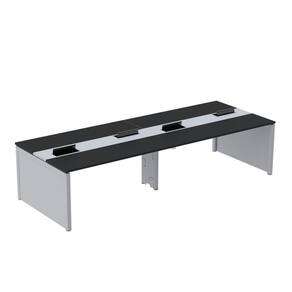 Mesa Plataforma Dupla para 4 Lugares para Coworking 110x120/4p Preto/Cinza