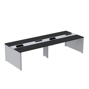 Mesa Plataforma Dupla para 4 Lugares para Coworking 130x120/4p Preto/Cinza
