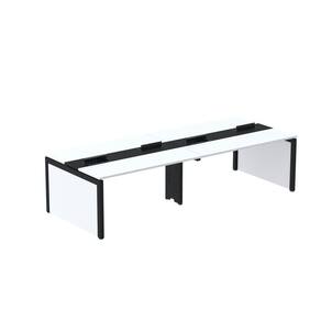 Mesa Plataforma Dupla para 4 Lugares para Coworking 110x120/4p Branco/Preto