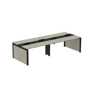 Mesa Plataforma Dupla para 4 Lugares para Coworking 110x120/4p Nogueira casblanca/Preto
