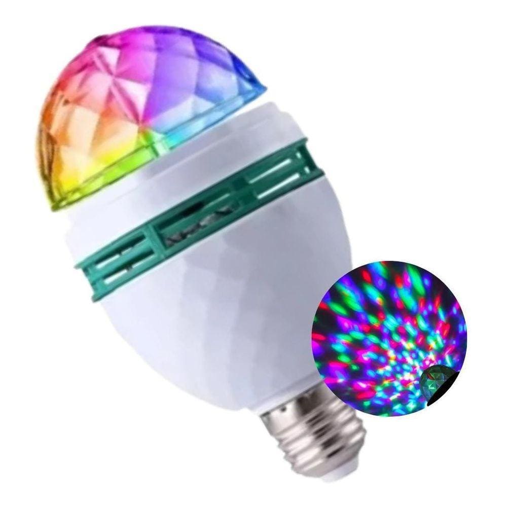 Lâmpada Led Globo Colorido Giratório Para Festa Discoteca Dj