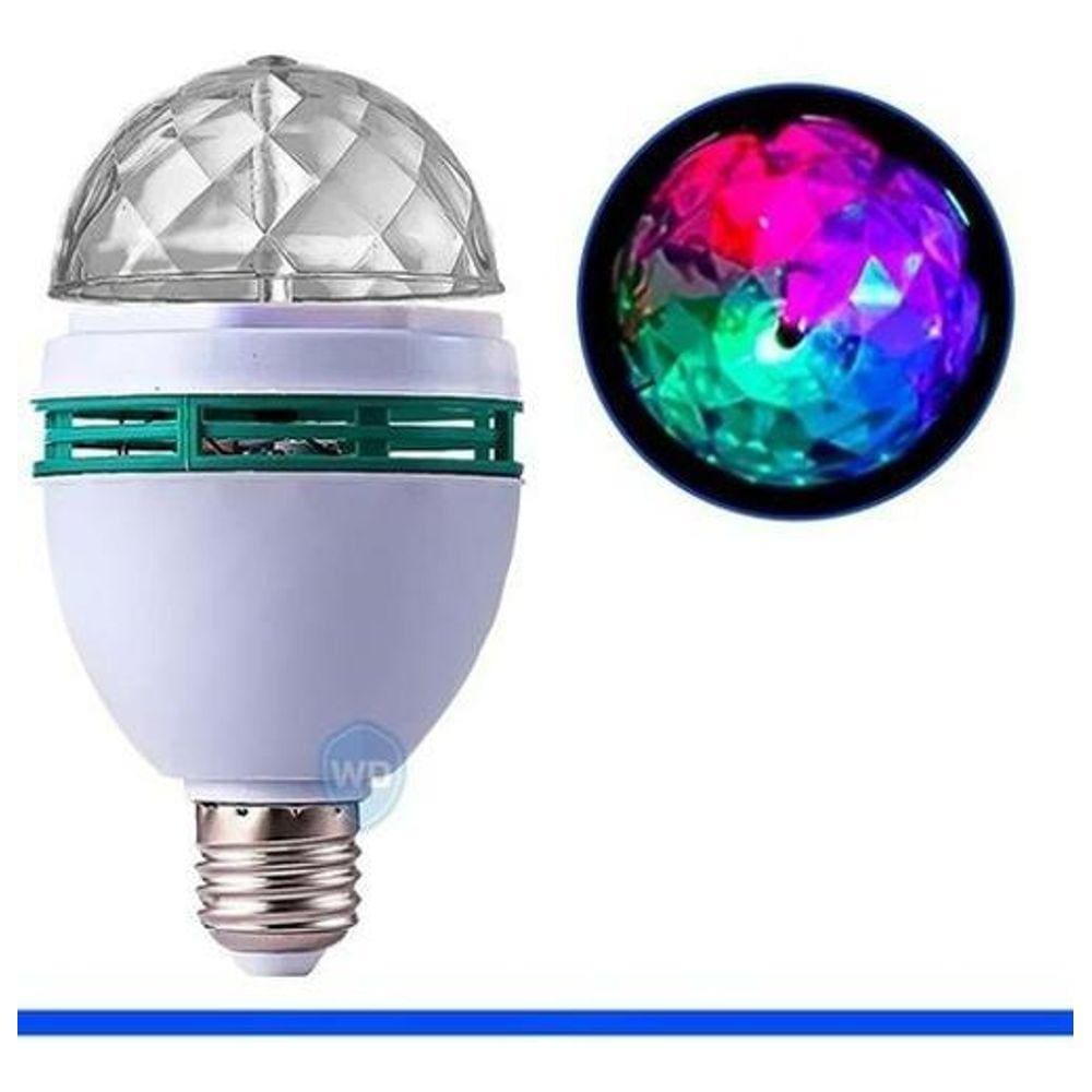 Lâmpada Led Globo Colorido Giratório Para Festa Discoteca