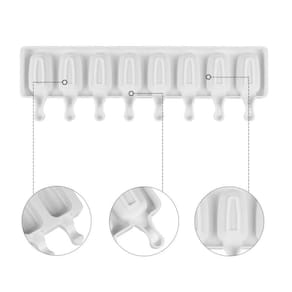 Moldes para paletes de sorvete de silicone com 8 cavidades verdes 42x12,5 cm