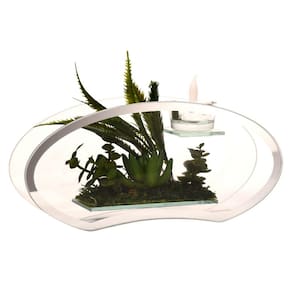 Vaso de ornamento de vidro com planta verde LED 12,5 cm