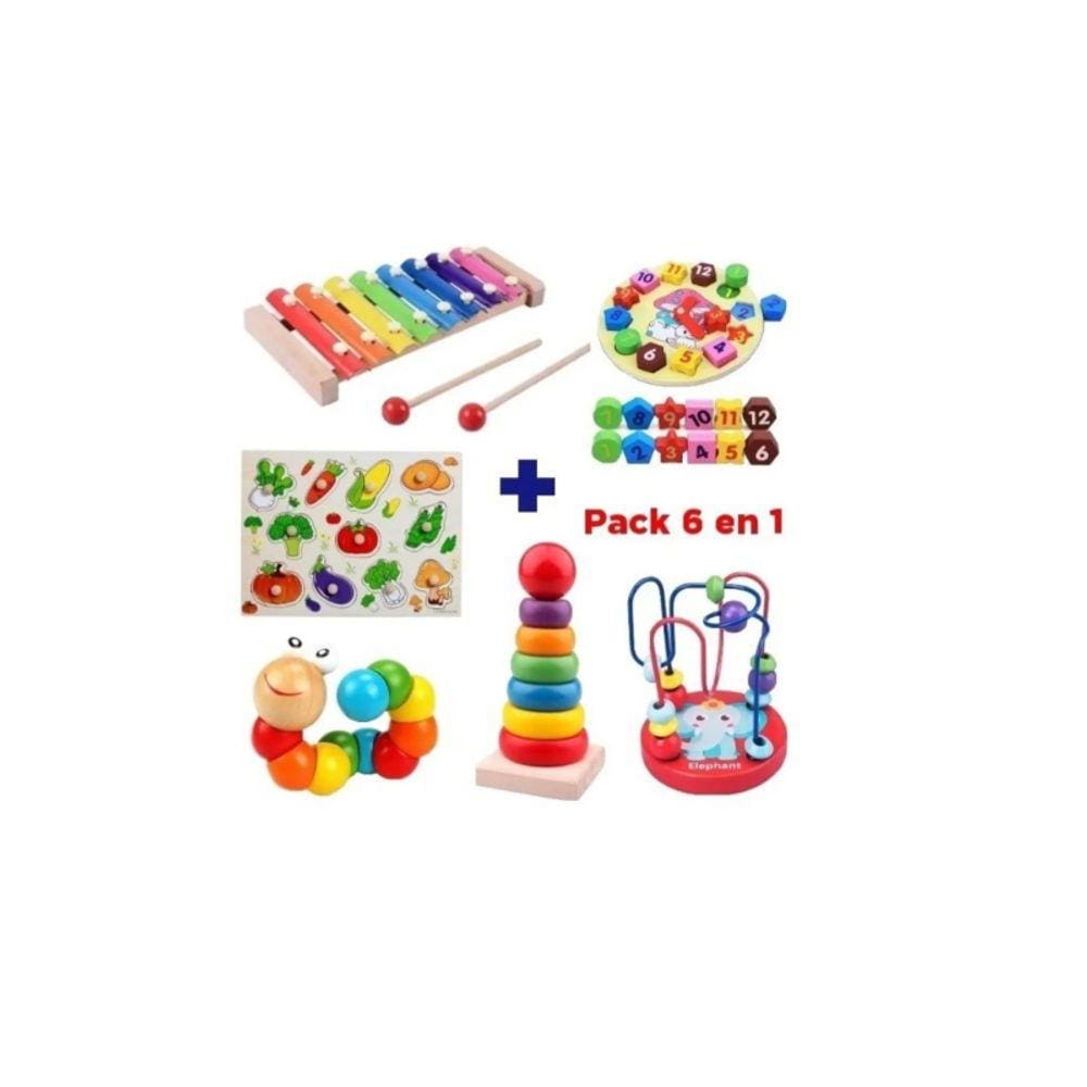 Pacote de estimulação infantil de brinquedos didáticos de madeira 6