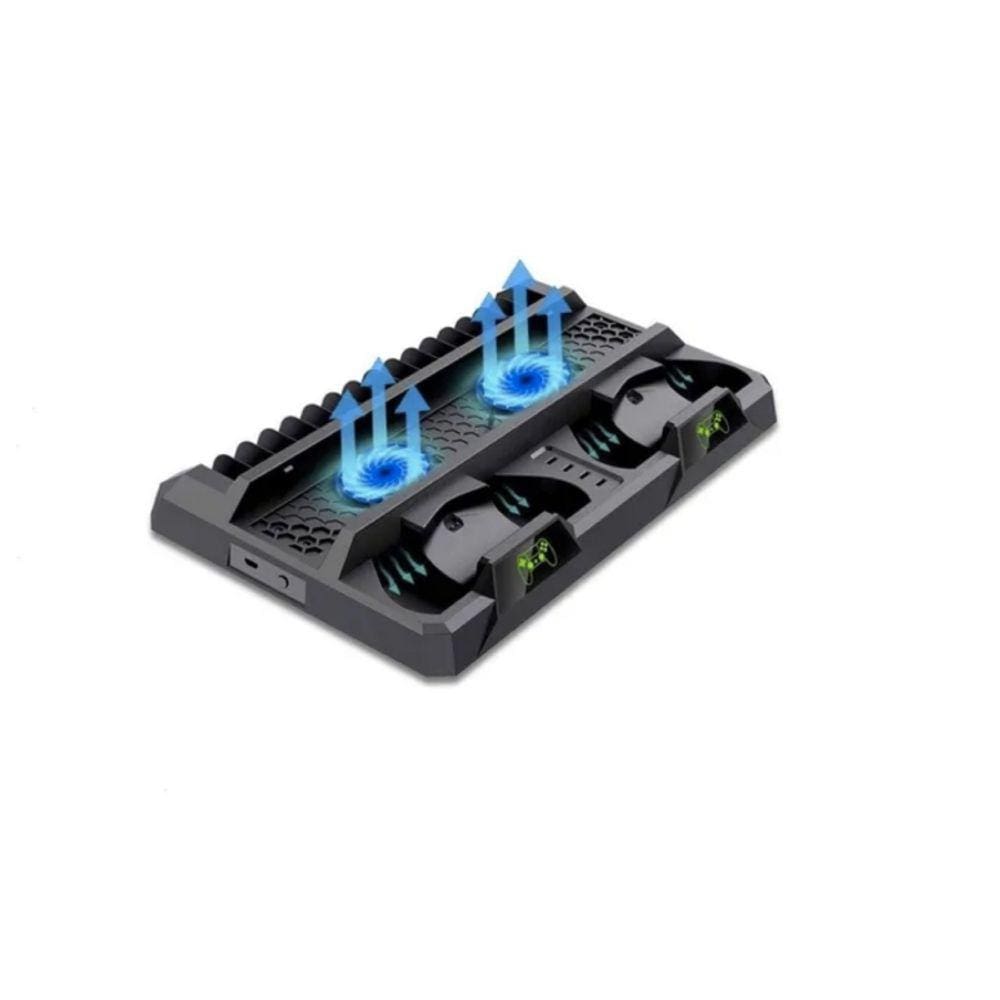 Suporte de refrigeração PS4 Slim Pro com estação de carregamento e armazenamento de jogos
