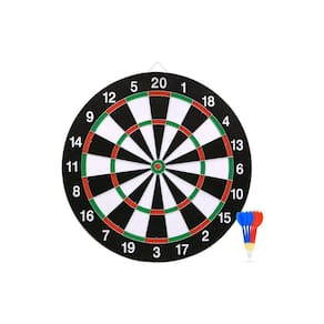 Dart Board Tabuleiro de tiro em branco reversível de 41,5 cm com 6 dardos