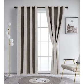 Conjunto de cortinas de tecido Blackout, 2 peças, bege, 230 cm x 140 cm
