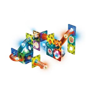 Brinquedo deslizante Magnetic Blocks 49 peças com luzes para crianças a partir de 3 anos