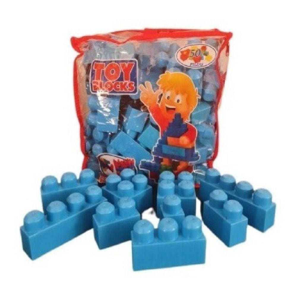 Blocos de construção Mega Blocks Armable 50 peças azuis