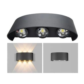 Applique de luz de parede 6 LED branco quente para exterior IP65