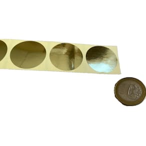 Etiquetas adesivas douradas redondas de 30 mm de diâmetro 500 unidades