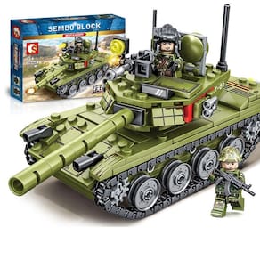 Blocos de construção: brinquedo, tanque soviético da Segunda Guerra Mundial, 324 peças