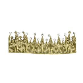 Faixa de cabeça Princess Crown para meninas, elástico dourado