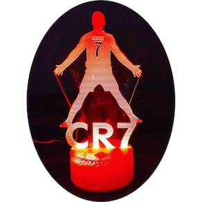 Lâmpada de ilusão 3D Cristiano Ronaldo CR7 com LED de 7 cores