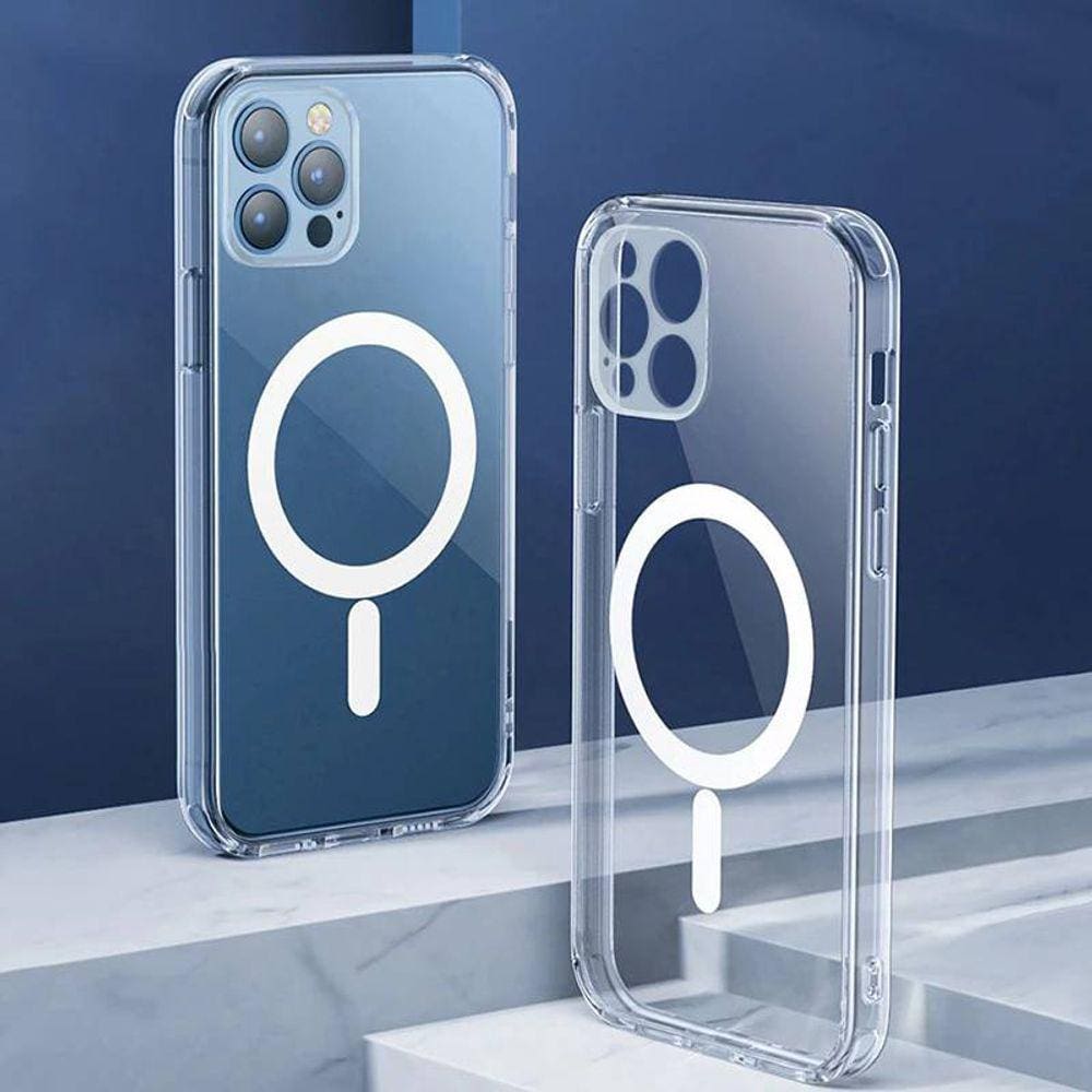 Capa de telefone Magsafe para 12 Pro de silicone transparente