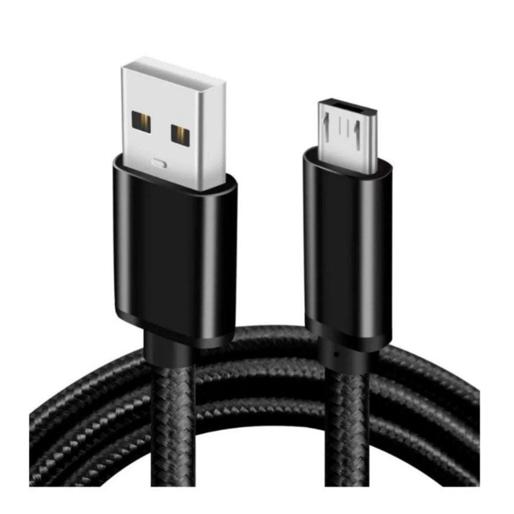 Cabo de dados Micro USB para USB Fabric Style 100cm preto