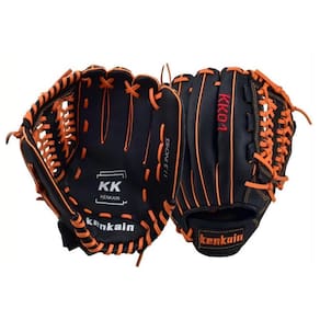 Luva de beisebol para adultos Kenkain KKK01 tamanho 12,5 preta/laranja