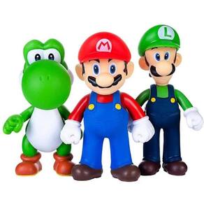 Conjunto de figuras para crianças Mario Bros Mario, Yoshi, Gorilla, Wari