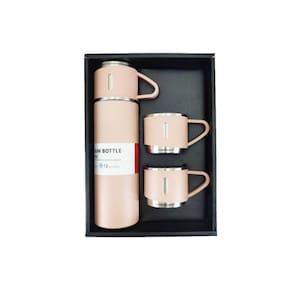 Conjunto térmico Thermos Thermos 500mL + 2 xícaras de aço inoxidável