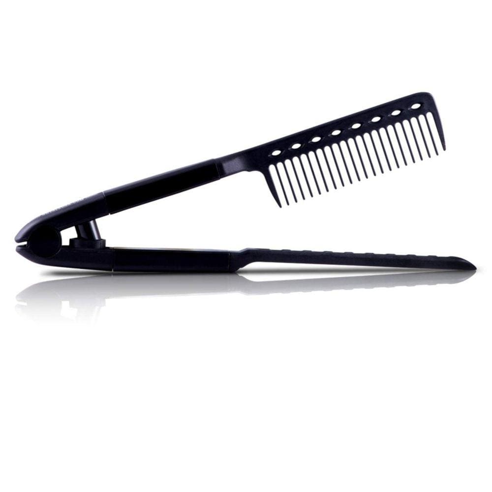 Pente de alisamento de cabelo ABS anties em forma de V 25cm
