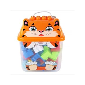 Blocos de construção Children Tiger 125 peças com balde
