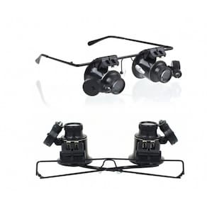 Lentes de lupa X20 com luz LED integrada