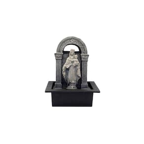Fonte de água Virgen del Carmen com poliresina cinza claro