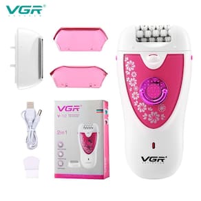 Depiladora de cabelo elétrica VGR 2 em 1 para mulheres - verde